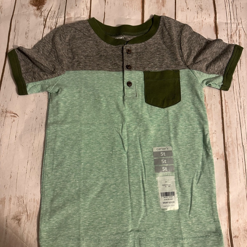 Carter's boys 5t shirt- brand new with tags
